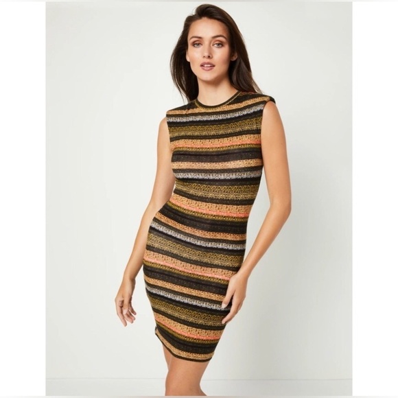 NWT! BCBGeneration Women's Knit Cap Sleeve Shoulder Pad Mini Dress - Size Small💛 - Picture 2 of 7